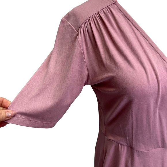 Asos Pink Short Sleeve Jersey Wrap Dress Size S - Picture 3 of 11